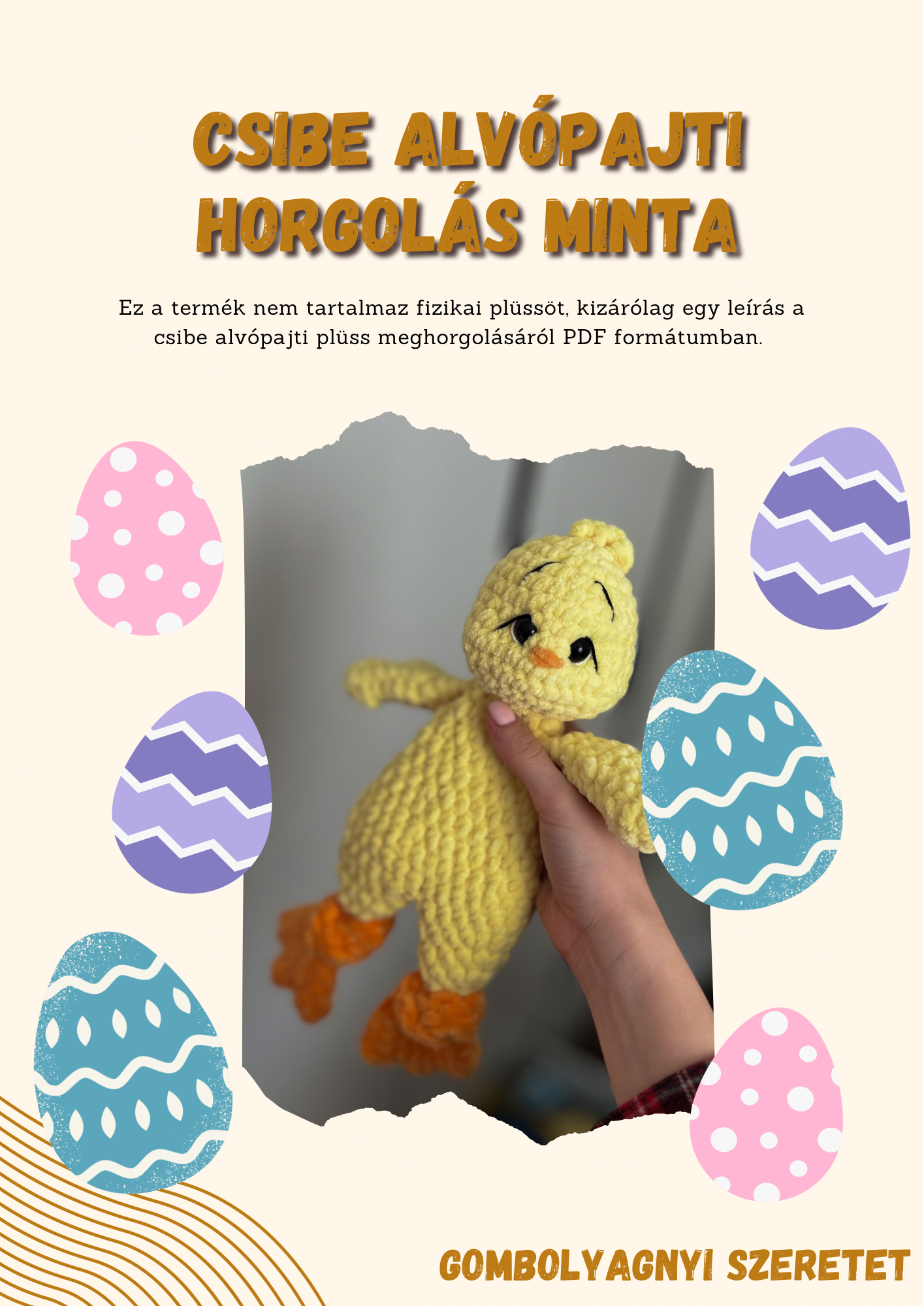 Csibe alvópajti plüss horgolás minta HUN/ENG (PDF)