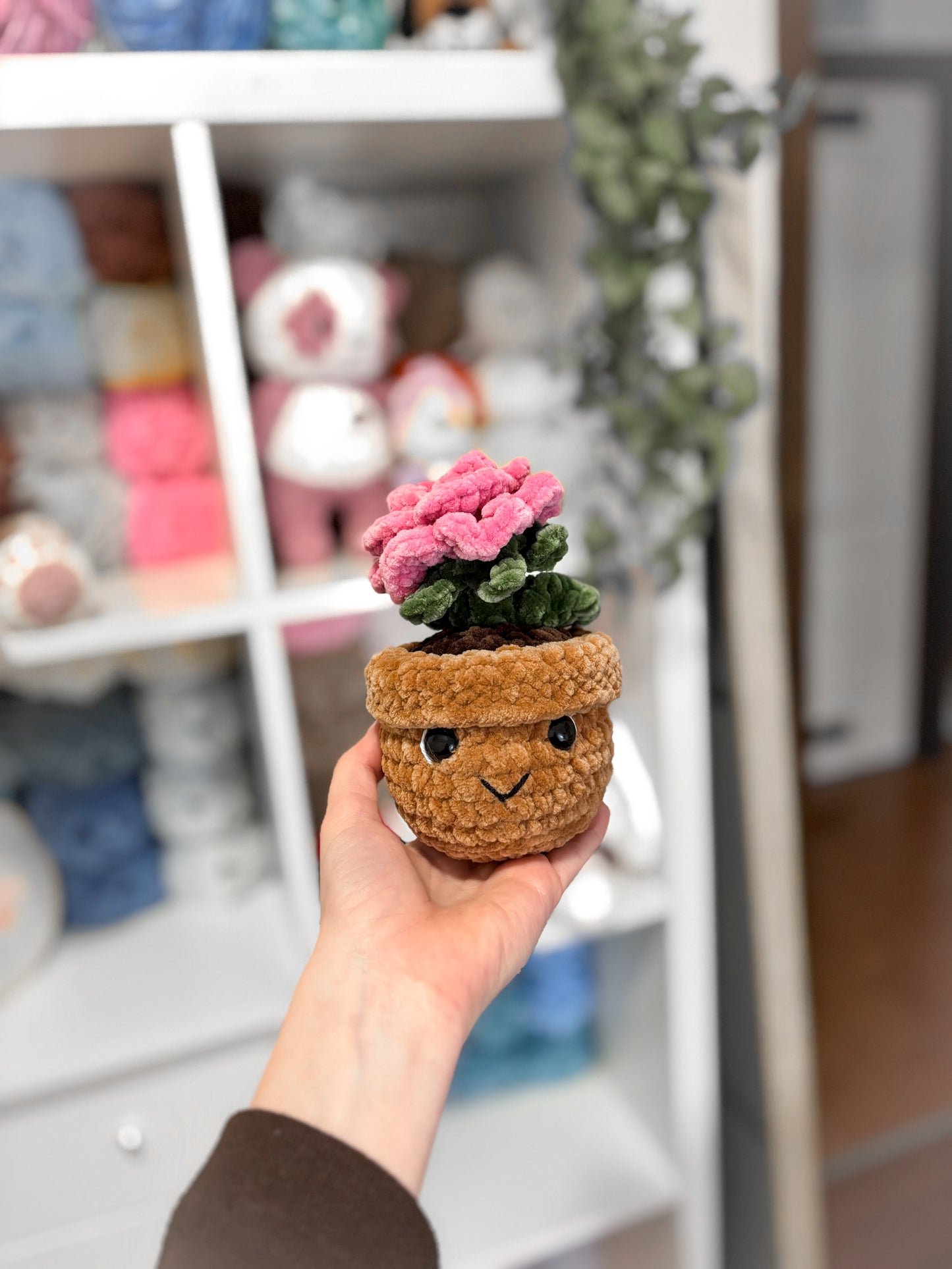 Virág - rózsaszín/barna