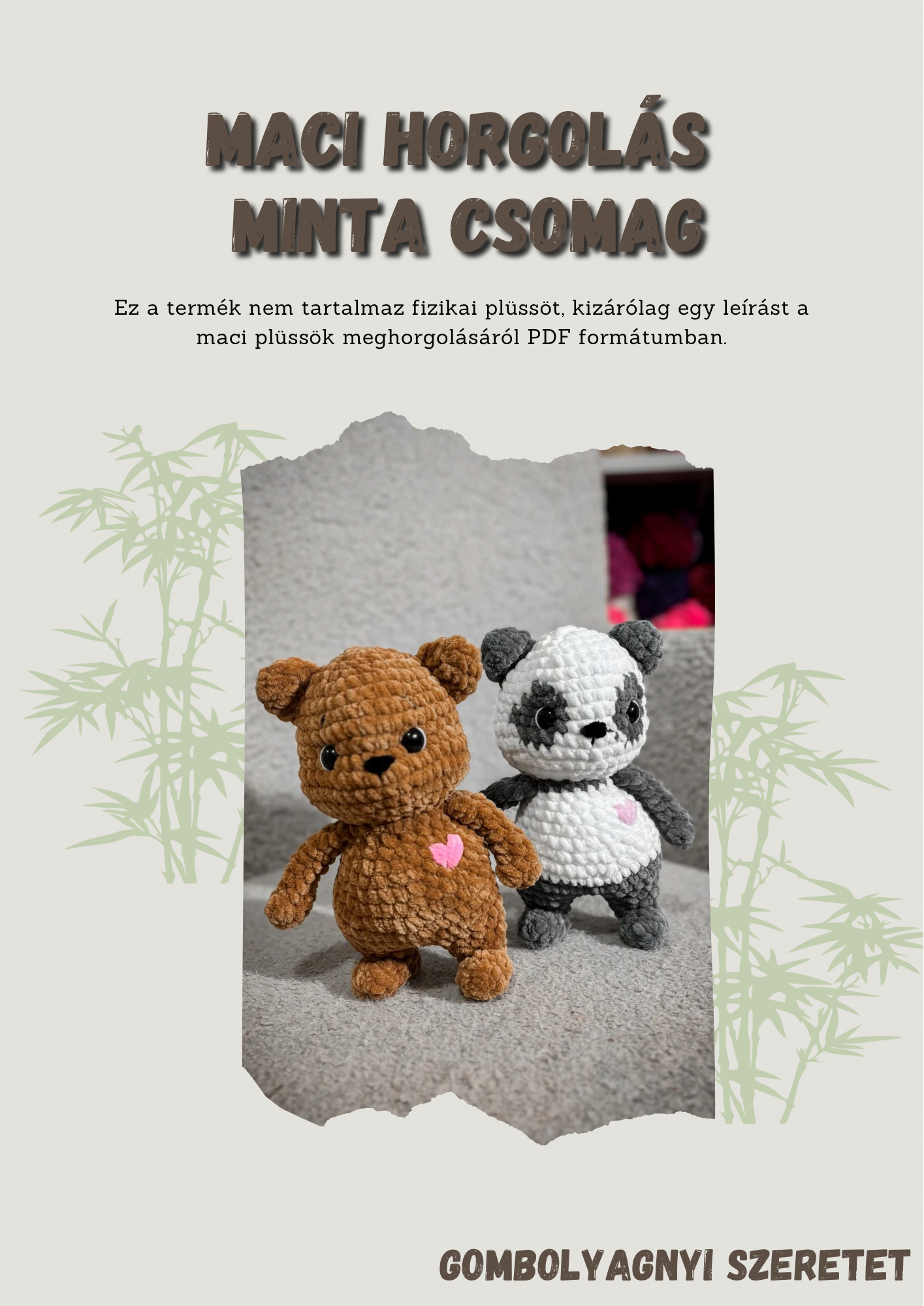 Maci horgolás minta csomagHUN/ENG (PDF) 🐻 🐼