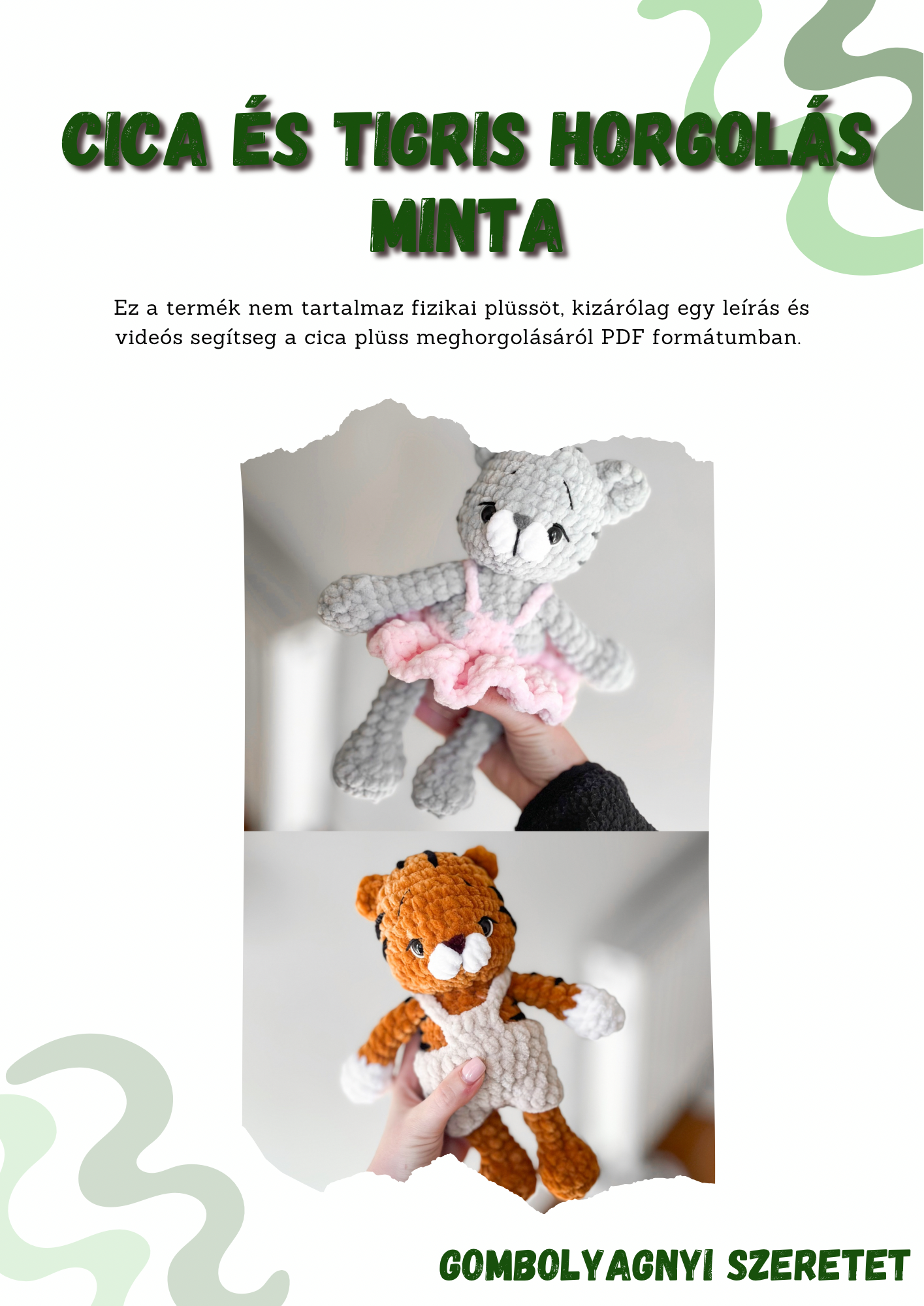 Cica és tigris plüss horgolás minta HUN/ENG (PDF)