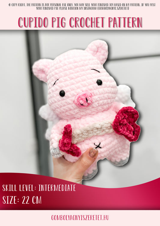 Cupido pig crochet pattern (ENG PDF)